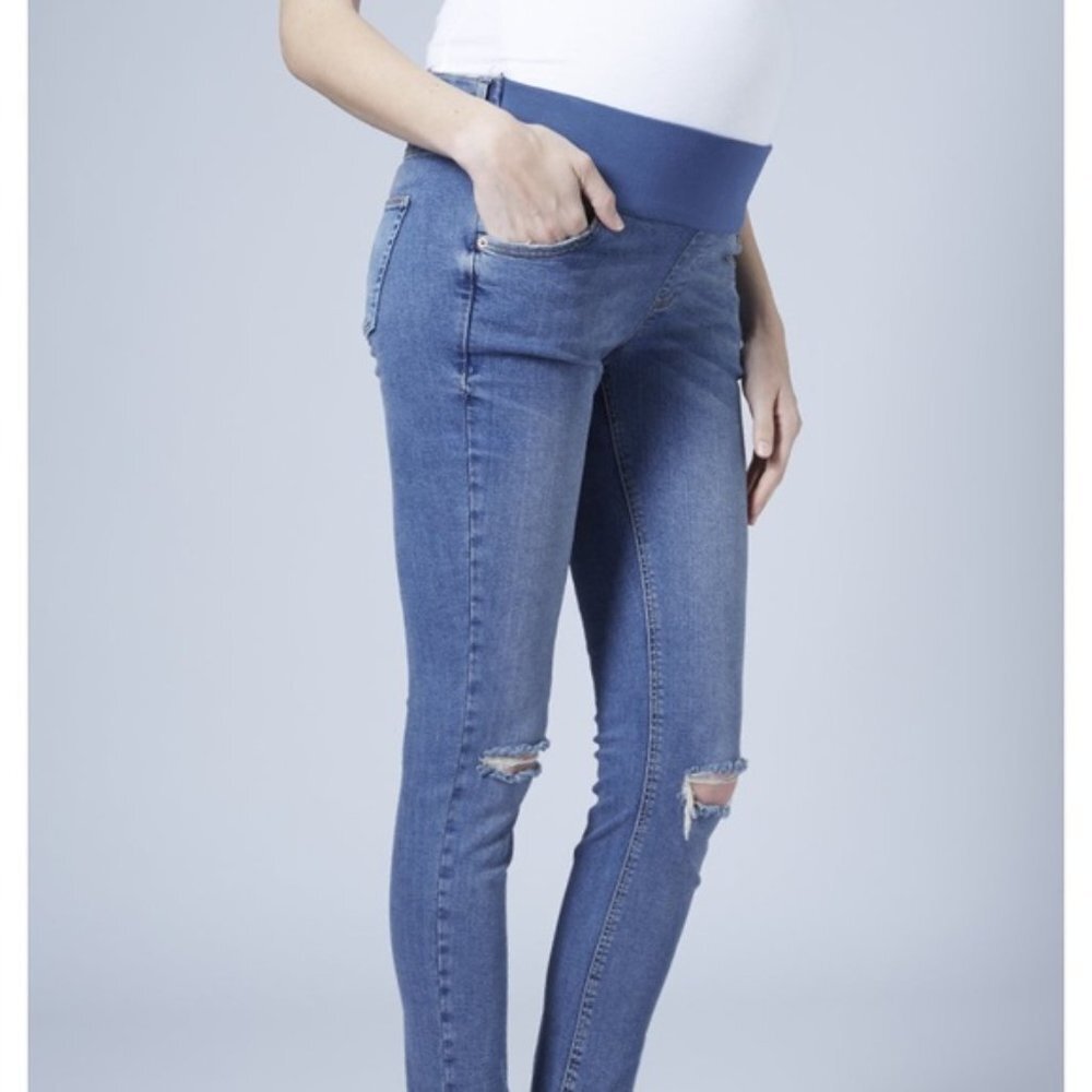 Topshop Jamie Moto Maternity Jeans Size 12 - Picture 9 of 9